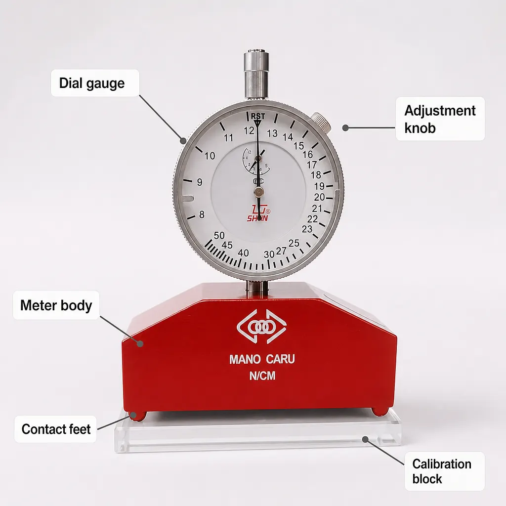 Screen Printing Mesh Tension Meter controls and screen